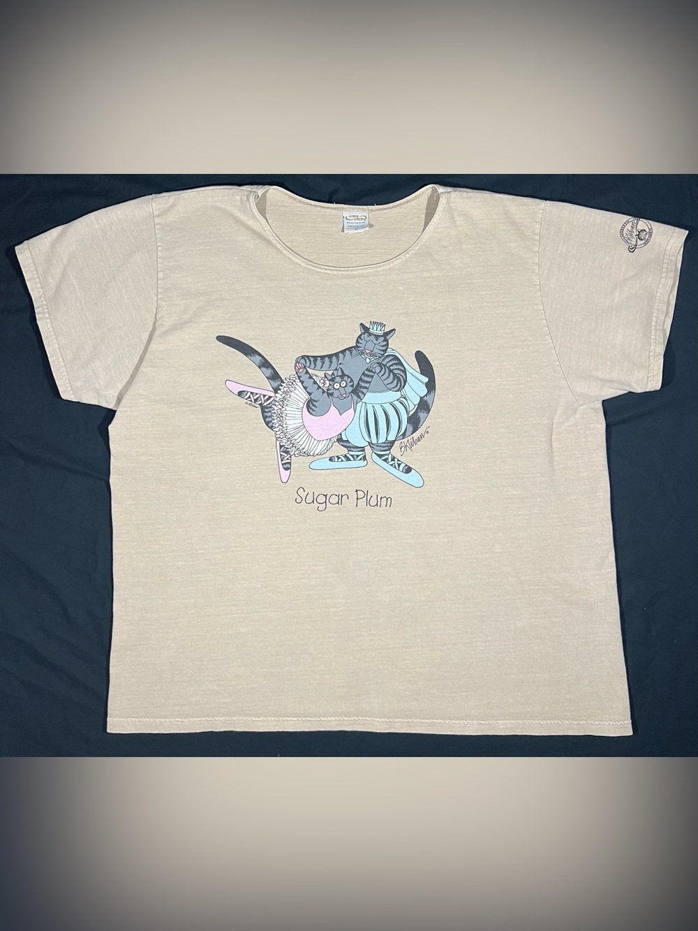 Crazy Shirts Hawaii B. Kliban Sugar Plum Ballet Cats Kona Coffee Dyed Women’s XL